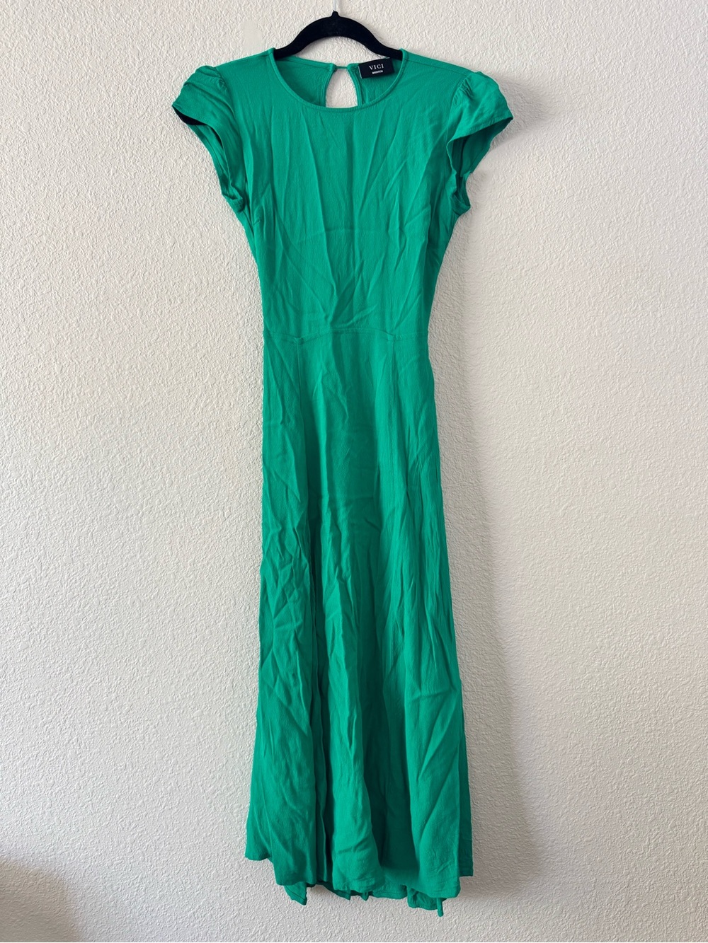 Vici Midi Open Back Green Dress Medium